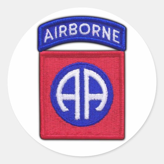 82e ABN Airborne Div Vets LRRP Ronde Sticker (Voorkant)