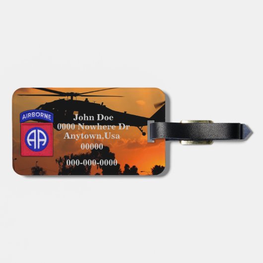 82e ABN Airborne Divisie veteranen dierenartsen Bagagelabel (Achterkant horizontaal)