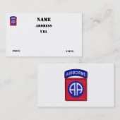 82e ABN Airborne Divisie veteranen patch Visitekaartje (Voorkant / Achterkant)