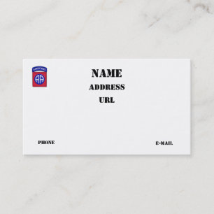 82e ABN DIV Airborne Division vets patch Visitekaartje