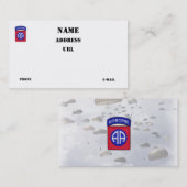 82e ABN DIV Airborne Division vets patch Visitekaartje (Voorkant / Achterkant)