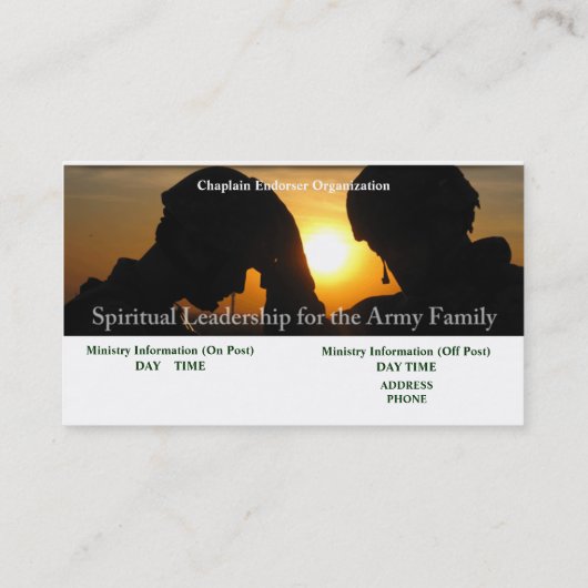 82e AD Chaplain Visitekaartje (Achterkant)