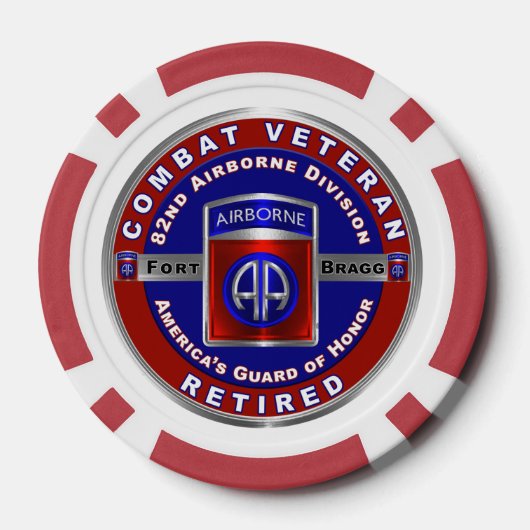 82e afdeling Gepensioneerd Poker Chips (Achterkant)