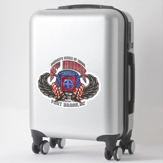82e Airborne 14" brede custom-cut vinyl Sticker (Koffer)