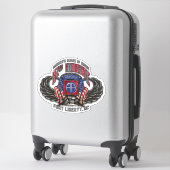 82e Airborne 14" brede custom-cut vinyl Sticker (Koffer)