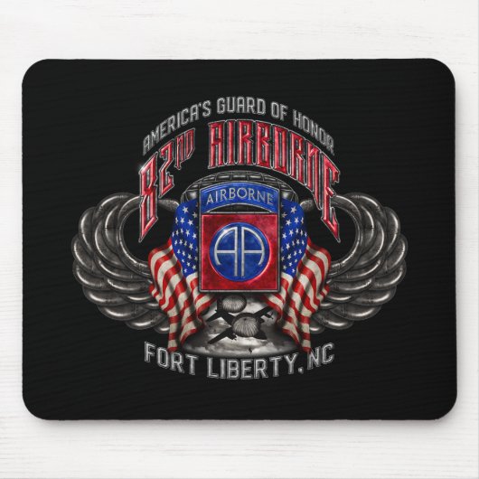 82e Airborne Black Mousepad Muismat (Voorkant)