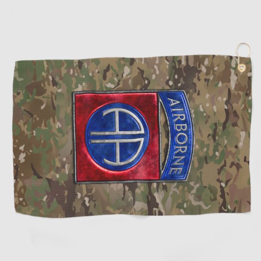 82e Airborne Camo Golfhanddoek (Horizontaal)