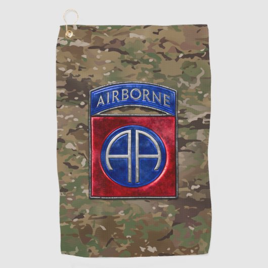 82e Airborne Camo Golfhanddoek (Voorkant)