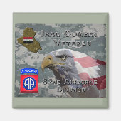 82e Airborne Div Irak Combat Veteran Magneet (Voorkant)