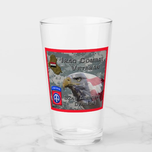 82e Airborne Div Irak Veteraan Glas (Voorkant)