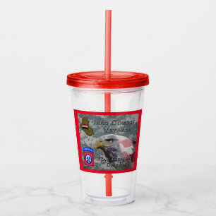 82e Airborne Div Irak Veteraan van de strijd Acryl Drinkbeker
