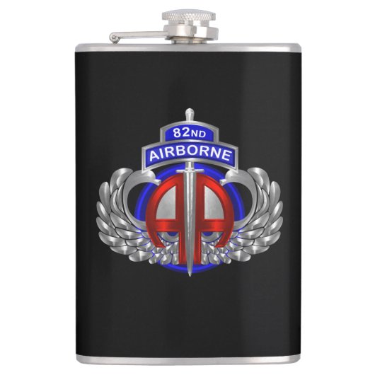82e Airborne Divisie Dagger Ontwerp Heupfles (Voorkant)