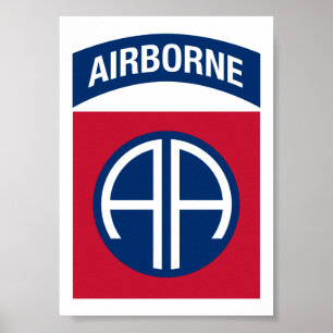 82e Airborne Divisie Insigne Militaire Veteraan Poster