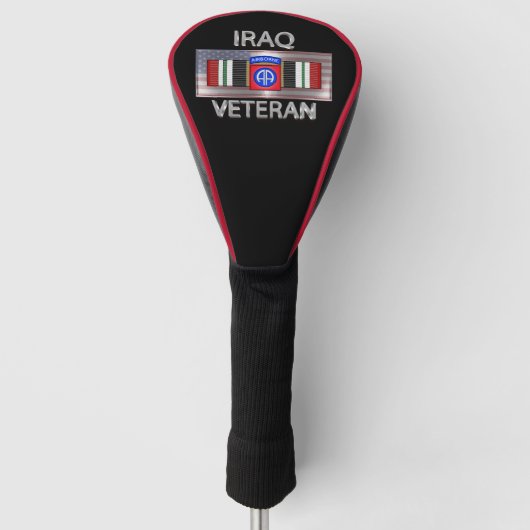 82e Airborne Divisie Irak Veteraan Golfheadcover (Voorkant)