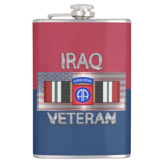 82e Airborne Divisie Irak Veteraan Heupfles (Voorkant)
