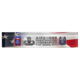 82e Airborne Divisie Jumpmaster Naambordje