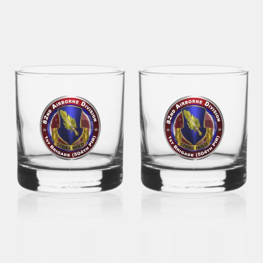 82e Airborne Division 504e PIR Whisky Glas (Voorkant)