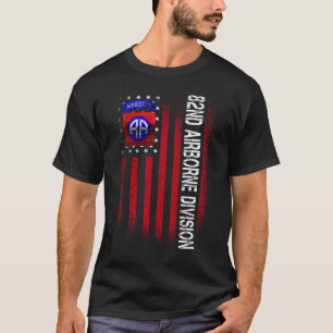 82e Airborne Division American Flag _fullp T-shirt