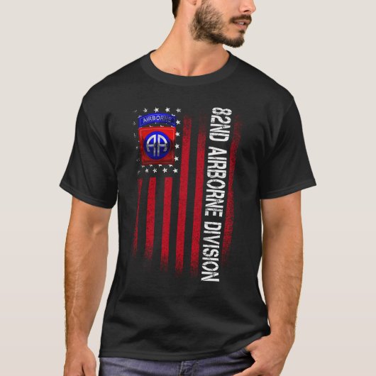 82e Airborne Division American Flag _fullp T-shirt (Voorkant)