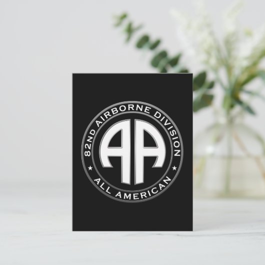 82e Airborne Division Casual Patch Briefkaart (Staand voorkant)