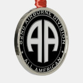 82e Airborne Division Casual Patch Metalen Ornament (Rechts)