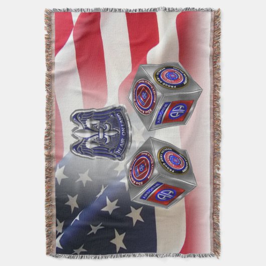 82e Airborne Division Custom Cube Design Deken (Voorkant Verticaal)