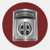 82e Airborne Division Custom Metal Patch Ronde Sticker (Voorkant)