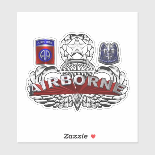82e Airborne Division Custom Wings Sticker (Vel)