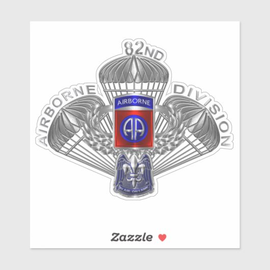 82e Airborne Division Custom Wings Sticker (Vel)