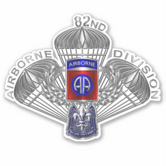 82e Airborne Division Custom Wings Sticker (Voorkant)