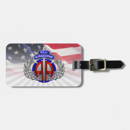 82e Airborne Division Dagger American Flag Bagagelabel