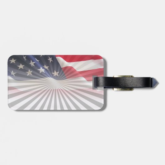 82e Airborne Division Dagger American Flag Bagagelabel (Achterkant horizontaal)