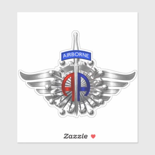 82e Airborne Division Double AA Wings Sticker (Vel)