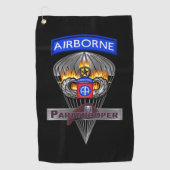 82e Airborne Division Paratrooper Flaming Wings Golfhanddoek (Voorkant)