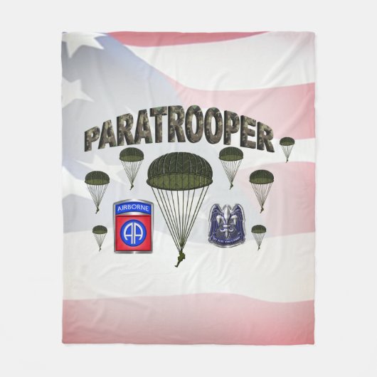 82e Airborne Division Paratrooper Fleece Deken (Voorkant)