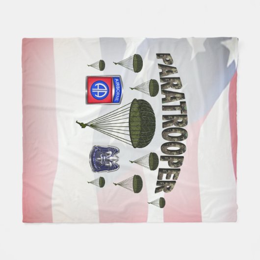 82e Airborne Division Paratrooper Fleece Deken (Voorkant (Horizontaal))