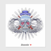 82e Airborne Division Paratrooper Skull Sticker (Vel)