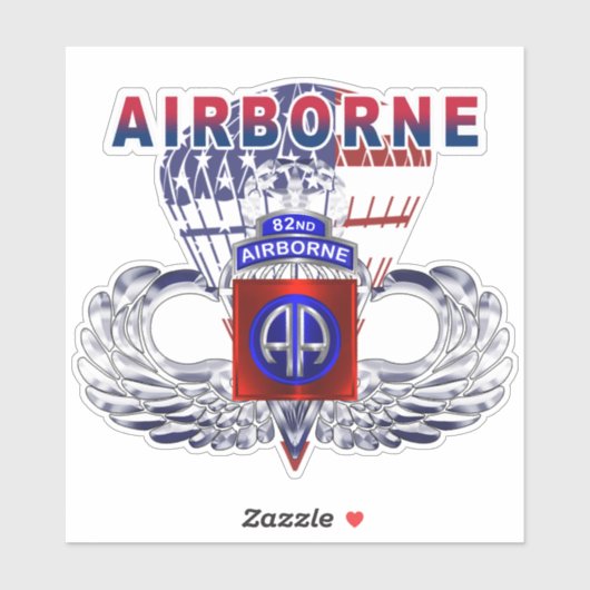 82e Airborne Division Paratrooper Sticker (Vel)