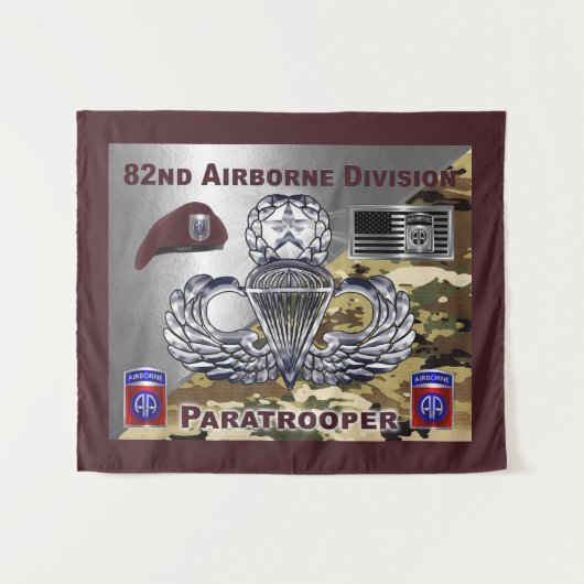 82e Airborne Division Paratrooper Wandkleed (Voorkant (horizontaal))