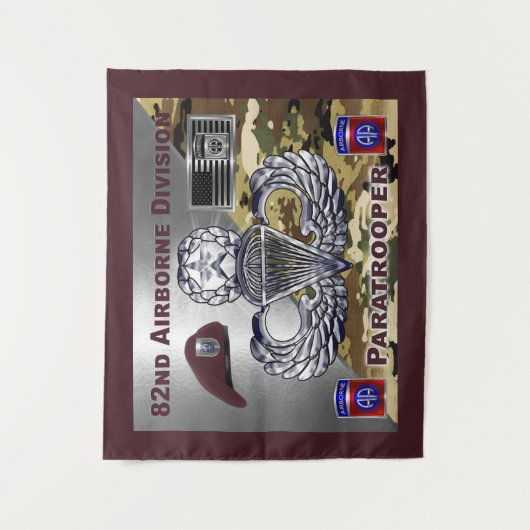 82e Airborne Division Paratrooper Wandkleed (Voorkant)