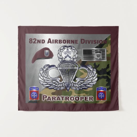 82e Airborne Division Paratrooper Wandkleed (Voorkant (horizontaal))