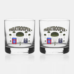 82e Airborne Division Paratrooper Whisky Glas