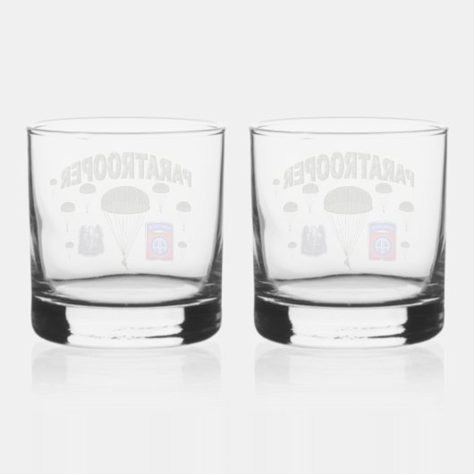 82e Airborne Division Paratrooper Whisky Glas (Achterkant)