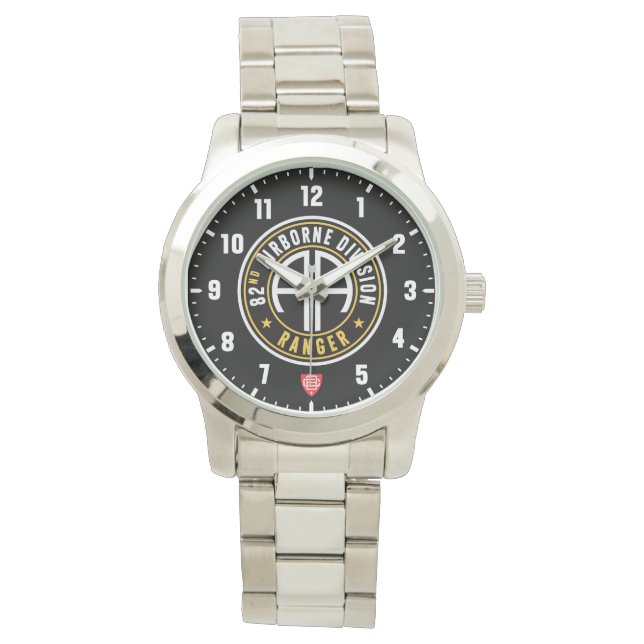 82e Airborne Division Ranger Roestvrij staal Horloge (Voorkant)