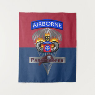 82e Airborne Division Silver Chute Colors Wandkleed