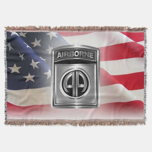82e Airborne Division Silver Framed Design Deken (Voorkant)