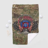 82e Airborne Fort Bragg Camo Golfhanddoek (Insitu)