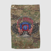 82e Airborne Fort Bragg Camo Golfhanddoek (Voorkant)