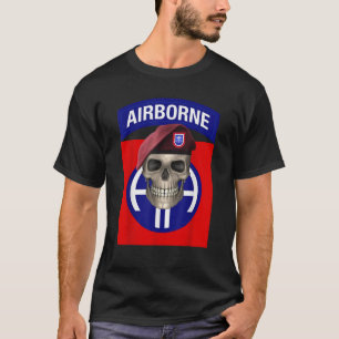 82e Airborne Ft Bragg NC Skull ontwerp T Shirt