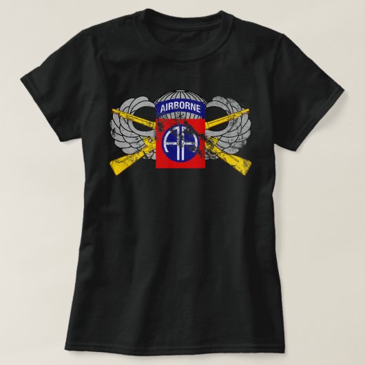 82e Airborne Infantry Rifiles and Parachutist Wing T-shirt (Design voorkant)